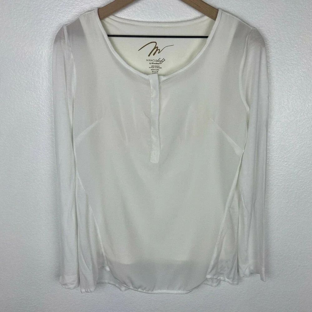 MiracleBody By MiracleSuit Sheer Long Sleeve Top and Control Top Tank Top Size S - Picture 2 of 7